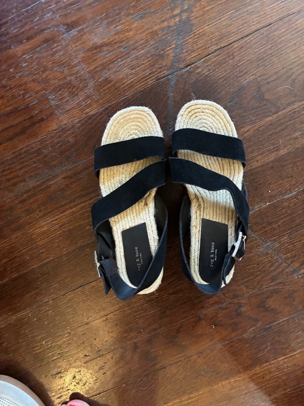 NWOT Rag & Bone black suede platform sandals